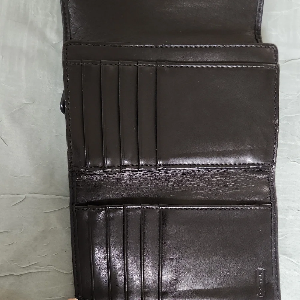 Coach Black Leather Buckle Wallet